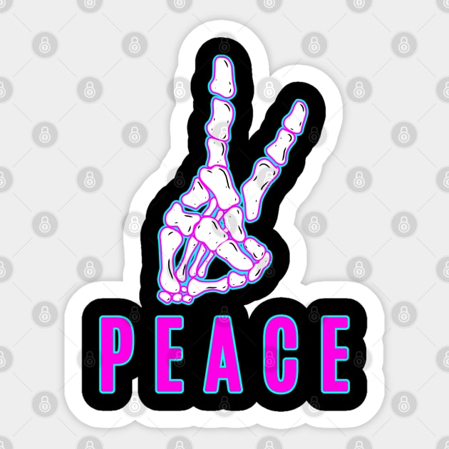 Peace skull hand Sticker by Mbahdor